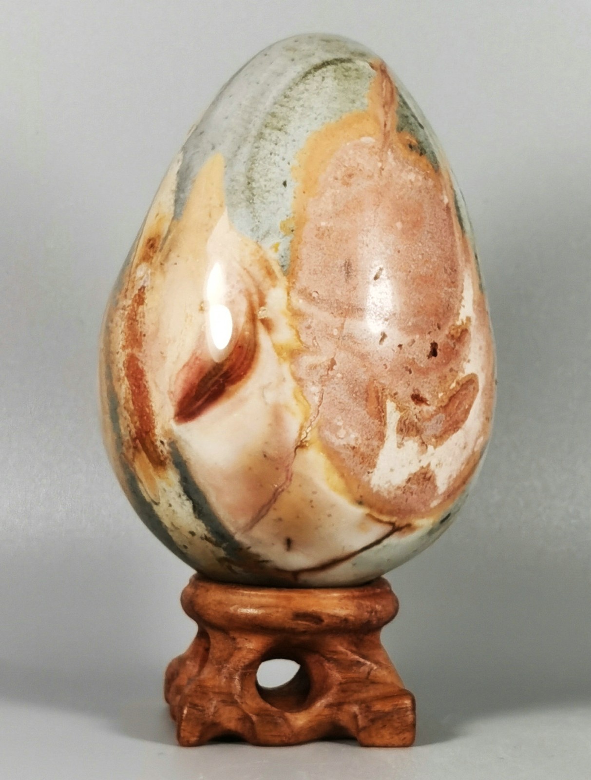 Rare Polished Polychrome Jasper Egg Reiki Stone Healing