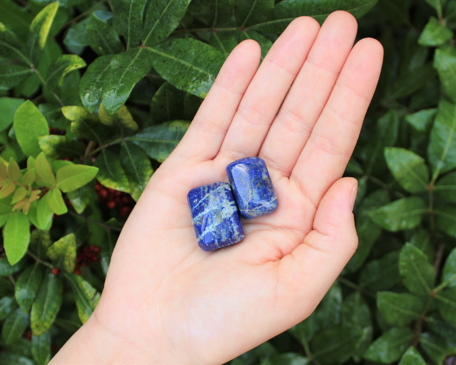 Lapis Lazuli Tumbled Stone: 2 Premium ‘A’ Grade Large Tumble Stones