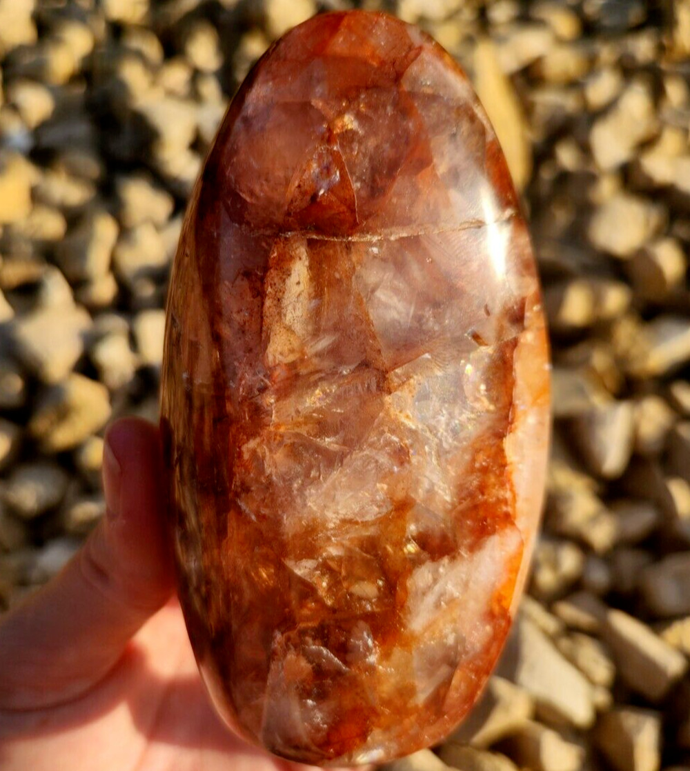 Red Fire Quartz Freeform Free Form Flame Flash Crystal Chakra Mineral Gemstone