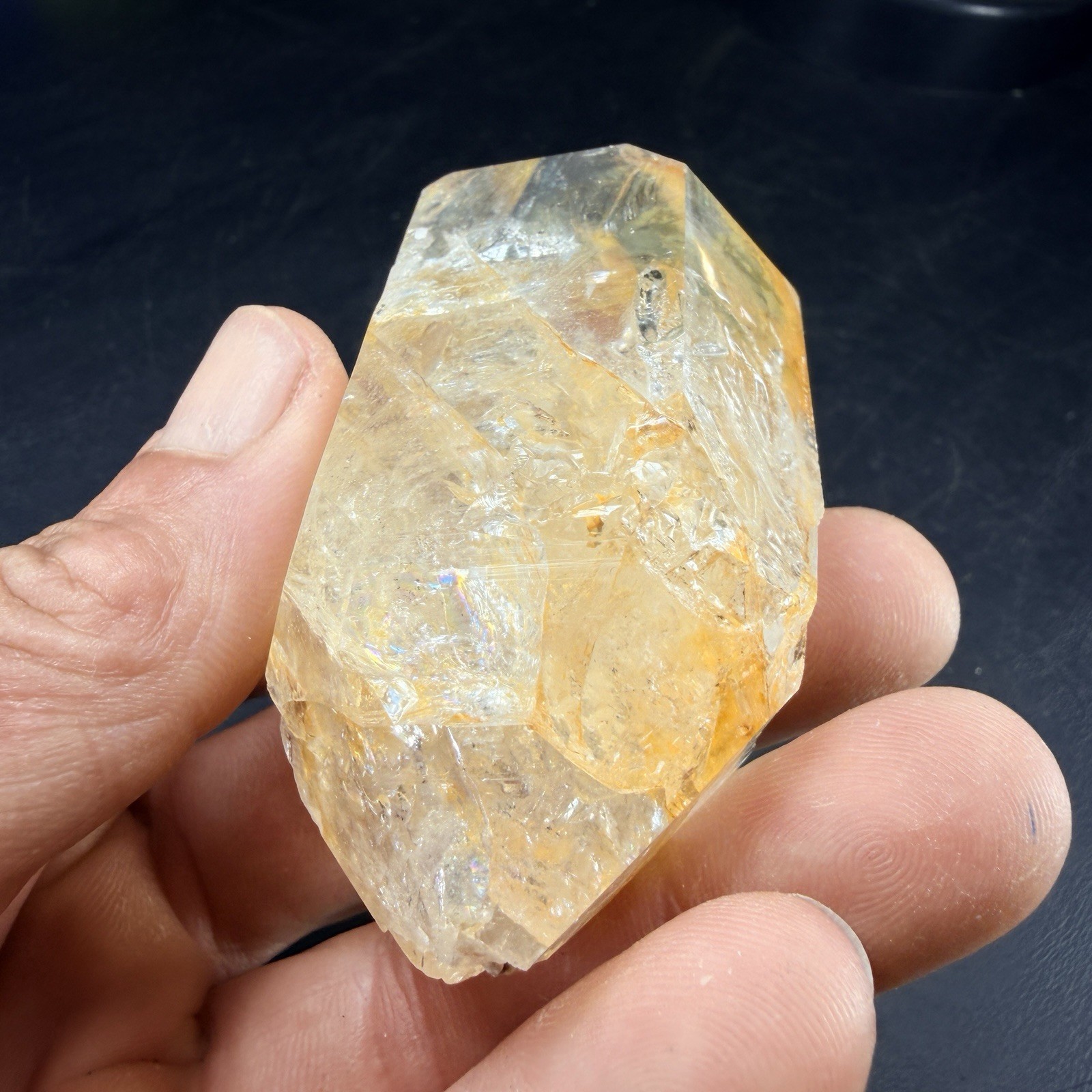 Golden Herkimer Diamond Quartz Crystal Point / New York *VIDEO*