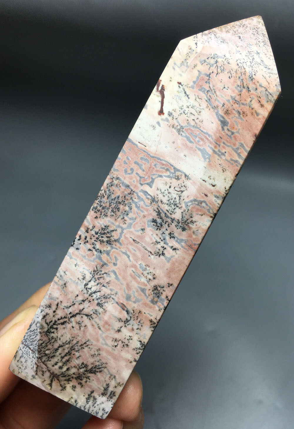 154g NATURAL dendritic traditional paiting tower QUARTZ CRYSTAL point HEALING