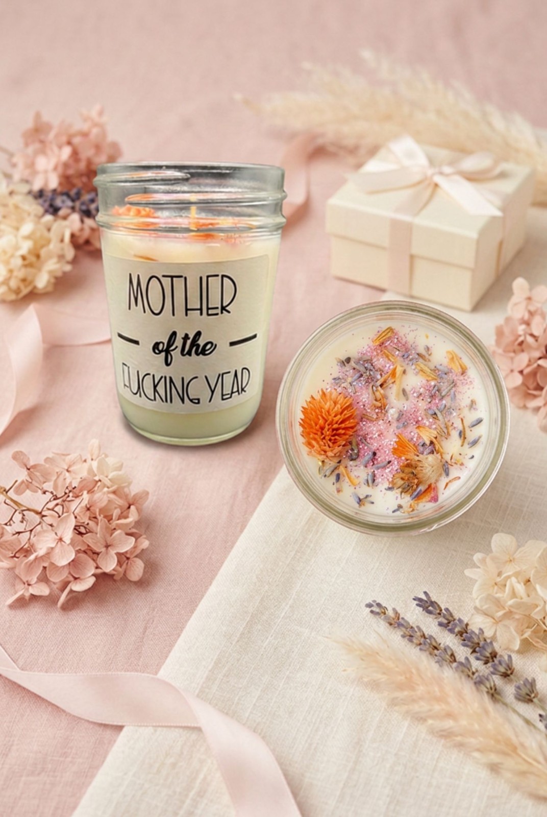 Mother of the f*ng Year Quote Candle Handmade Mom Birthday Mothers Day Gift