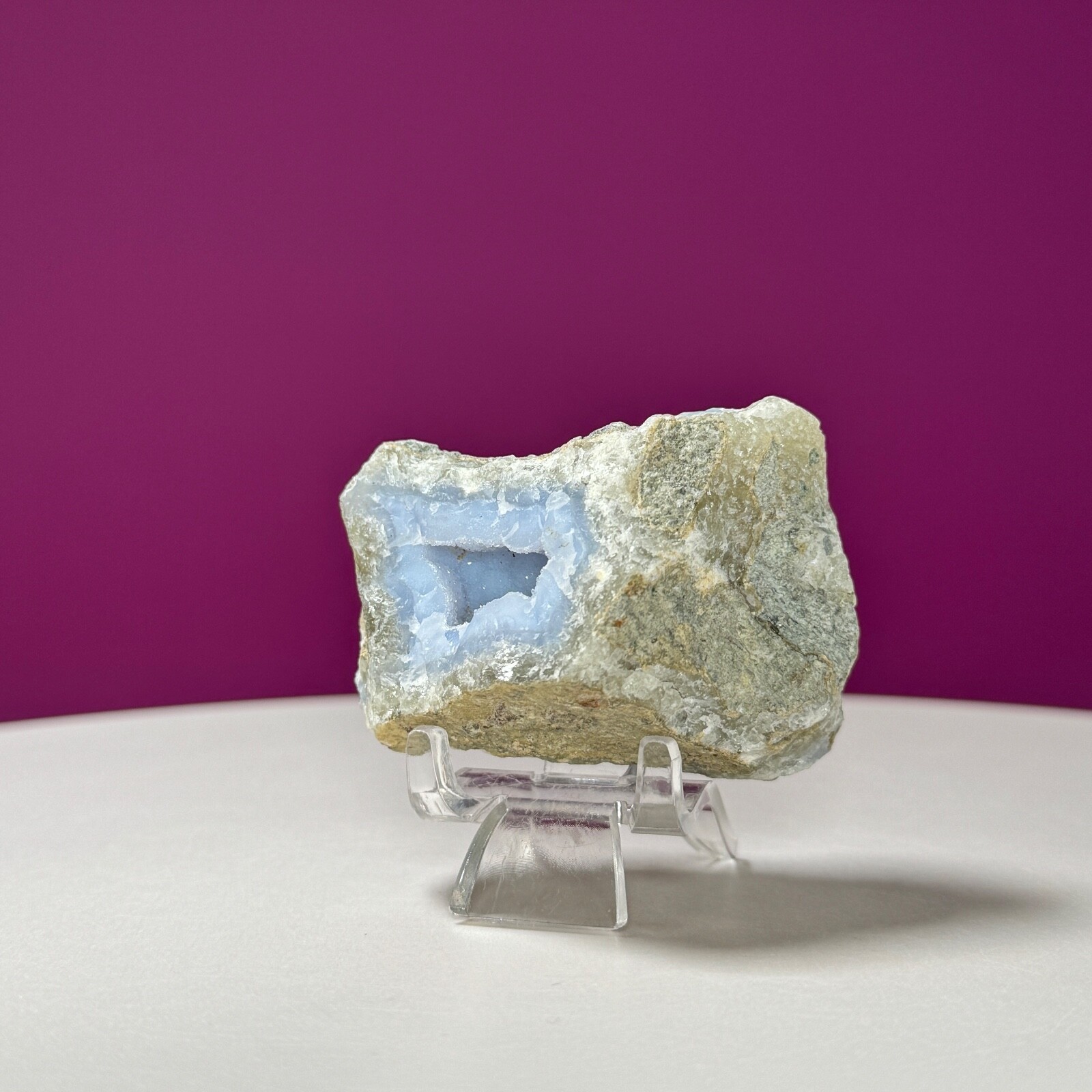 Blue Lace Agate Specimen (Includes Acrylic Stand)