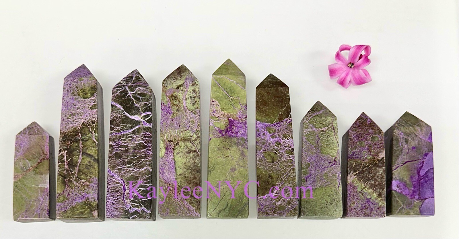 Wholesale Lot 1 Lb Natural Atlantisite Stichtite Obelisk Tower Point Crystal