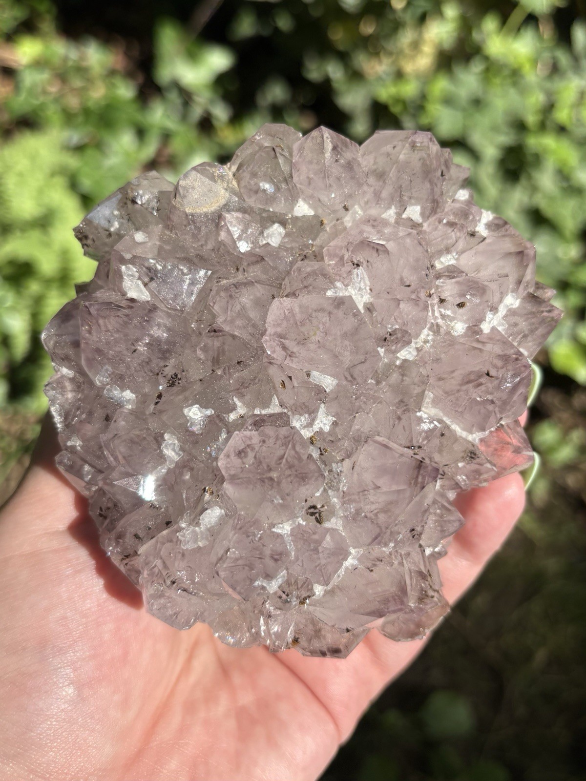 Large Amethyst Flower Cluster- Natural 4.4” Light Purple Druzy Amethyst Crystal