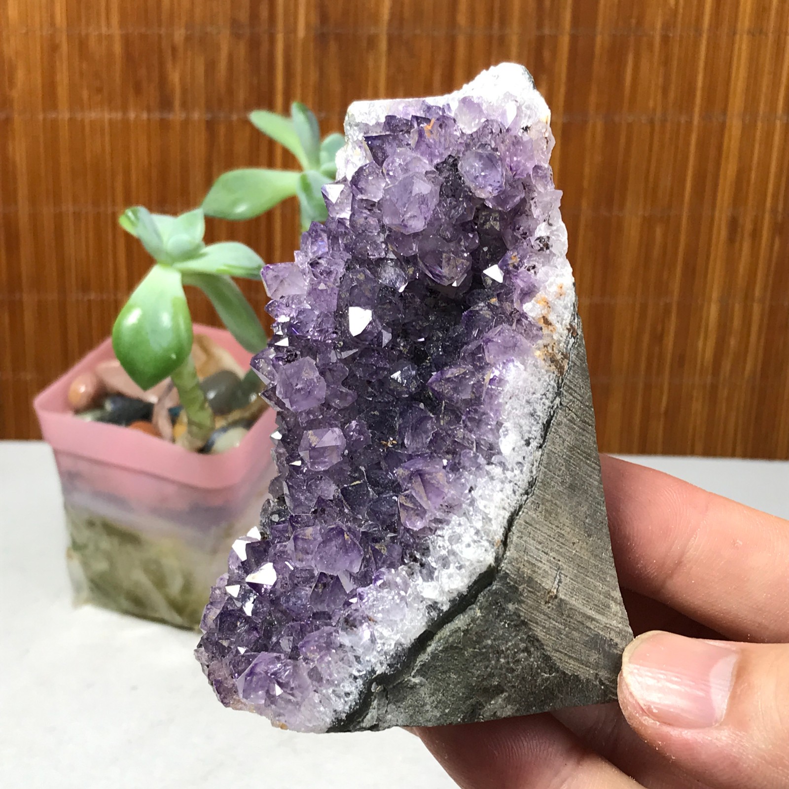 87mm NATURAL amethyst point purple Crystal Cluster Mineral Specimen 221g A1610