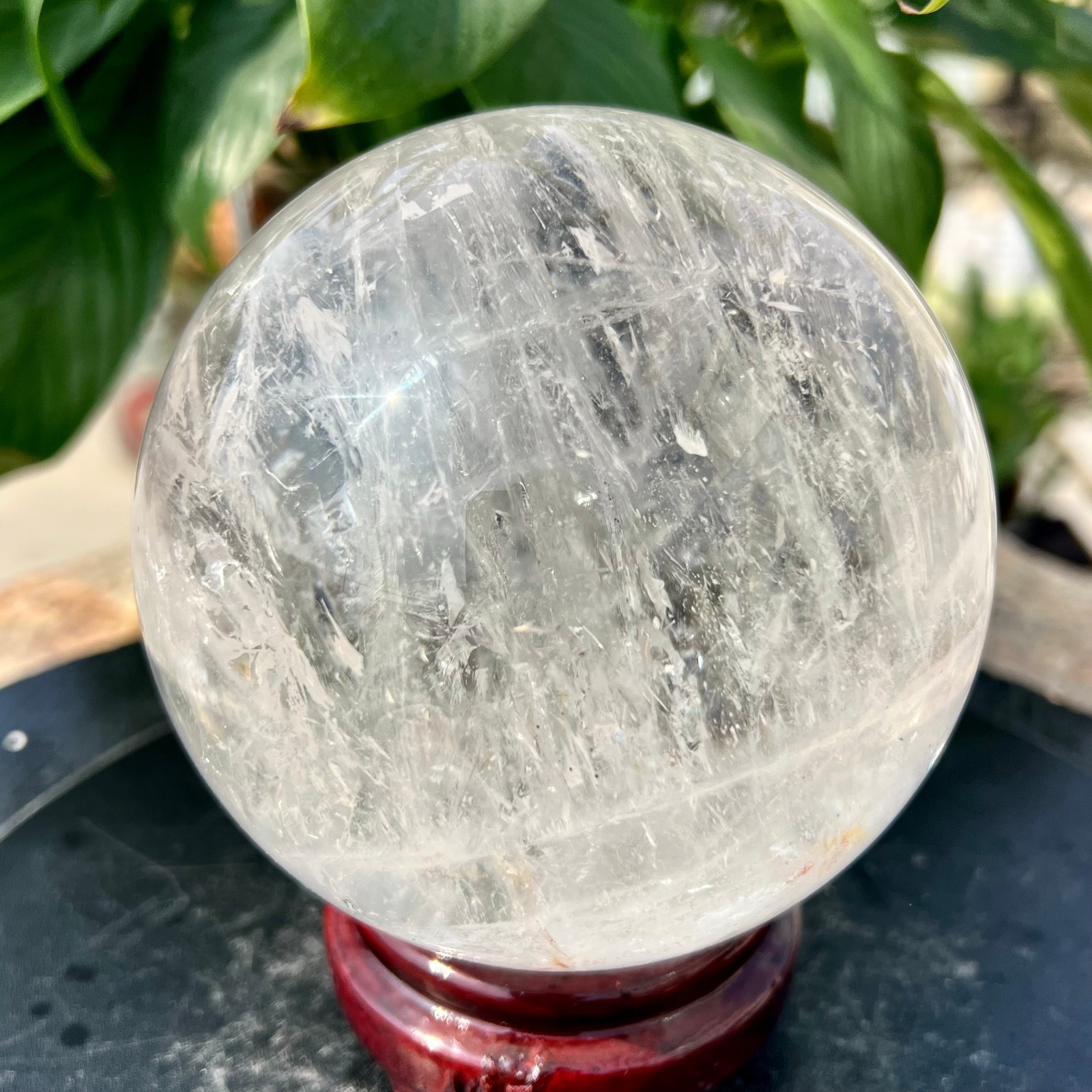 4.6LB Top Natural Clear Quartz Sphere Crystal Ball Reiki Meditation Gems Gifts