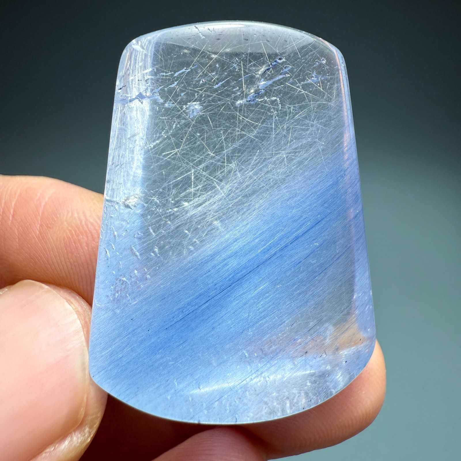 94Ct Natural Clear Beautiful Blue Dumortierite Crystal Quartz Polished Specimen