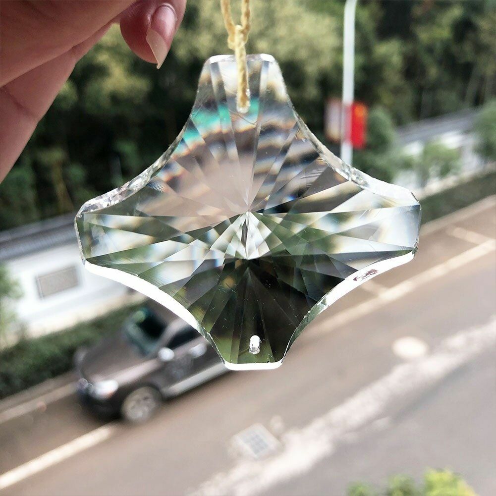 60mm Hanging Crystal Ball Clear Faceted Sphere Sun Catcher Rainbow Prism