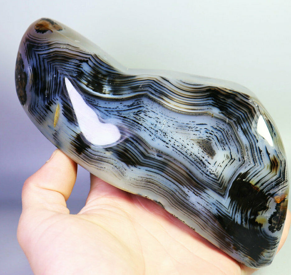 2.9lb Natural Polished Amazing Moss Agate Quartz Crystal Stone Reiki Statue