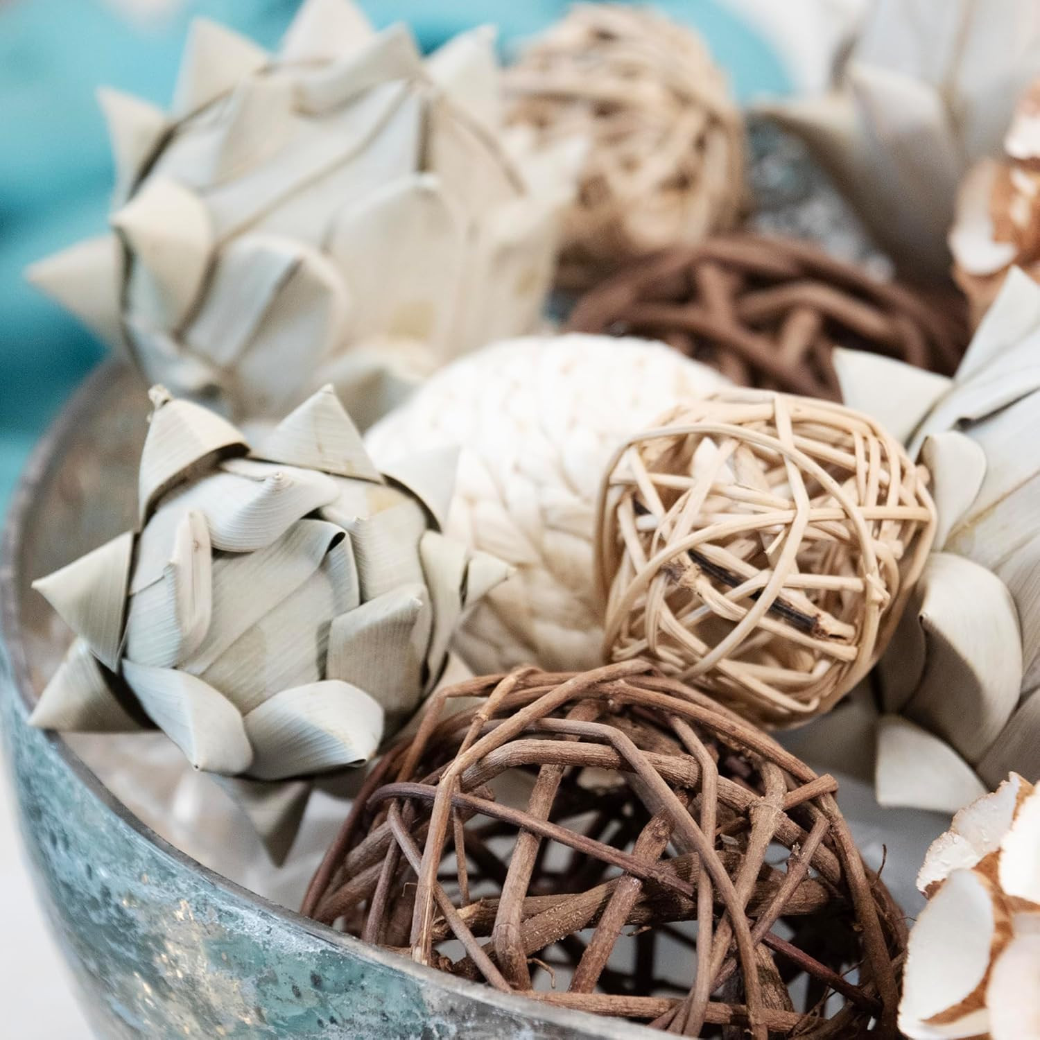ANDALUCA Decorative Balls Bag Bowl Filler Home Decor (Artichoke) Beige