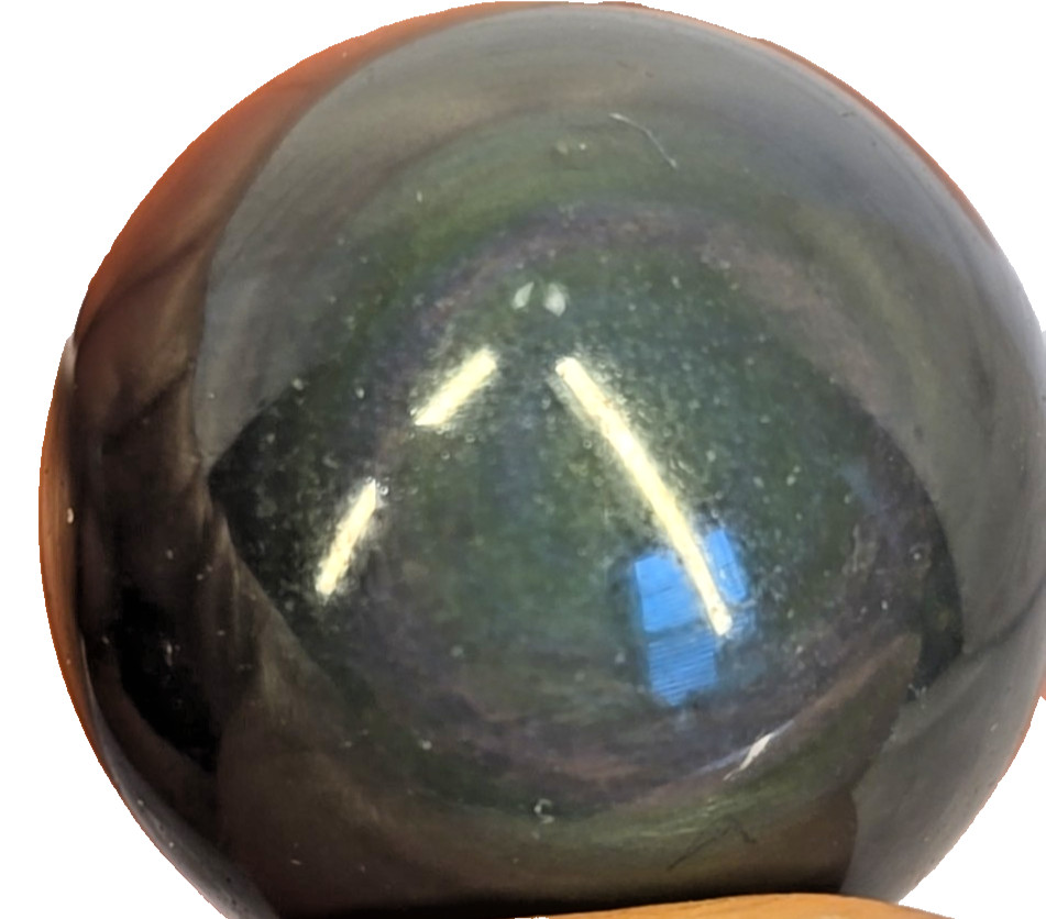 Rainbow Obsidian Sphere Set 3pc Silver Sheen Crystal Balls 26mm