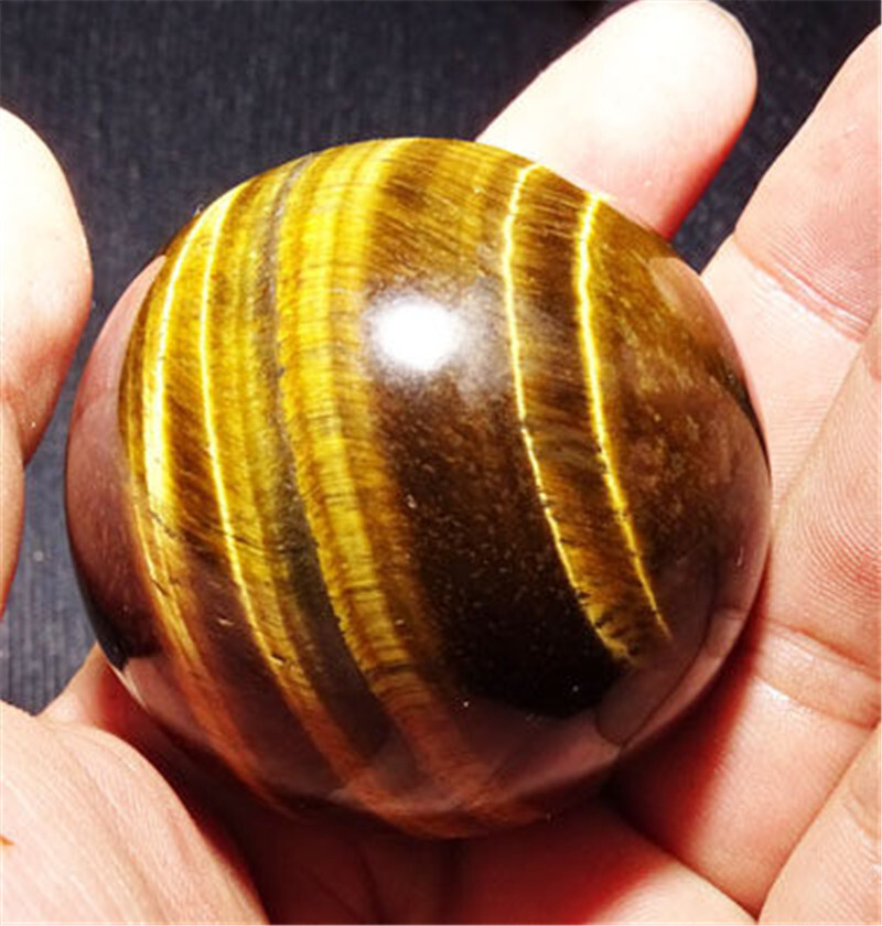 AAAA 40mm Natural Tiger’s eye jasper sphere Quartz Crystal Ball Healing US Ship