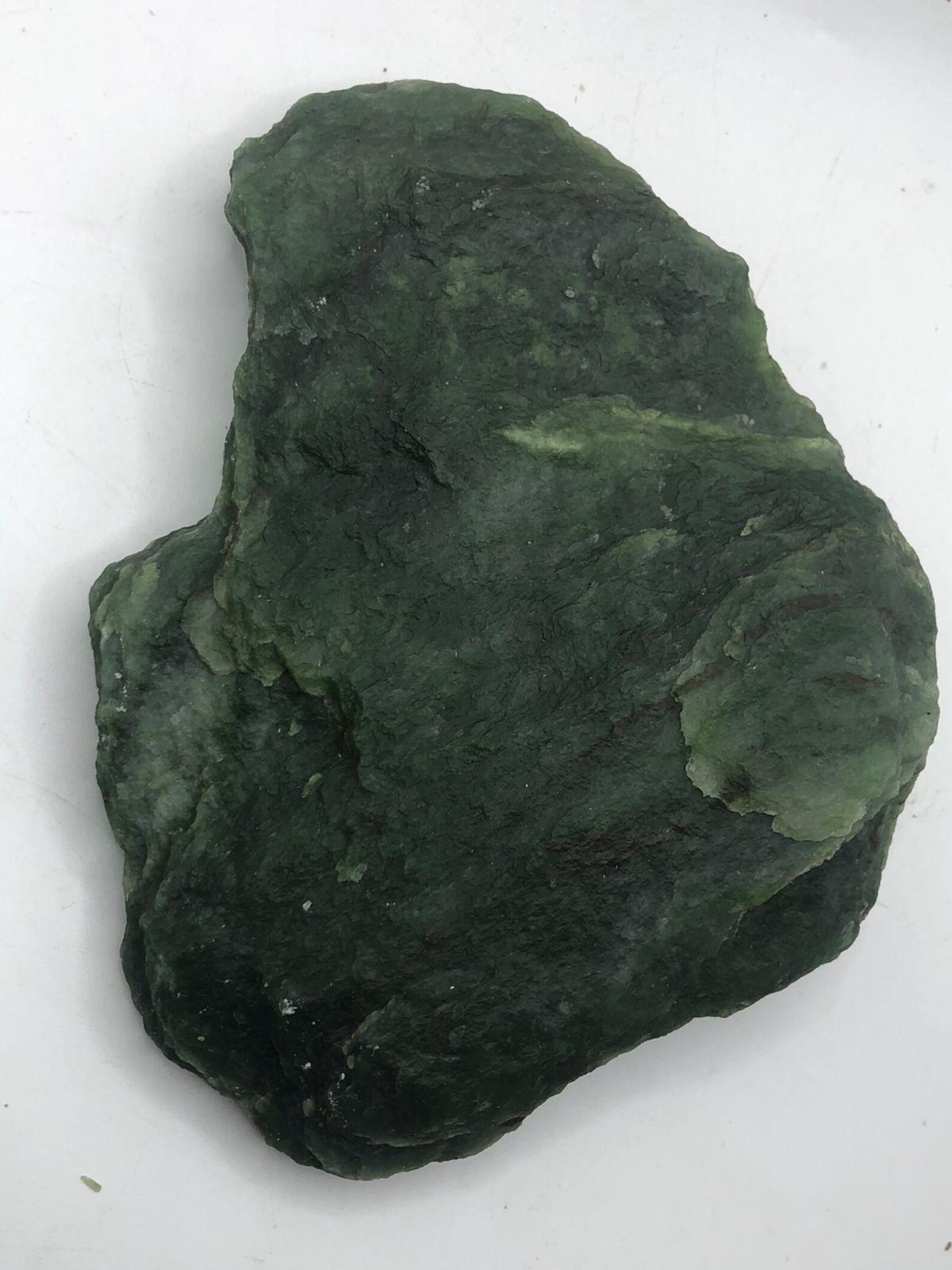 596g Natural Nephrite Jade Raw Stone Large Rough Green Crystal Mineral Specimen
