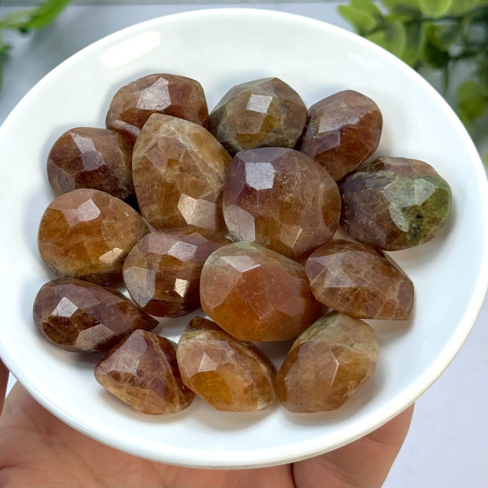 Faceted Spessartine Garnet Tear Drop Crystals for Jewelry Making, 14 Piece