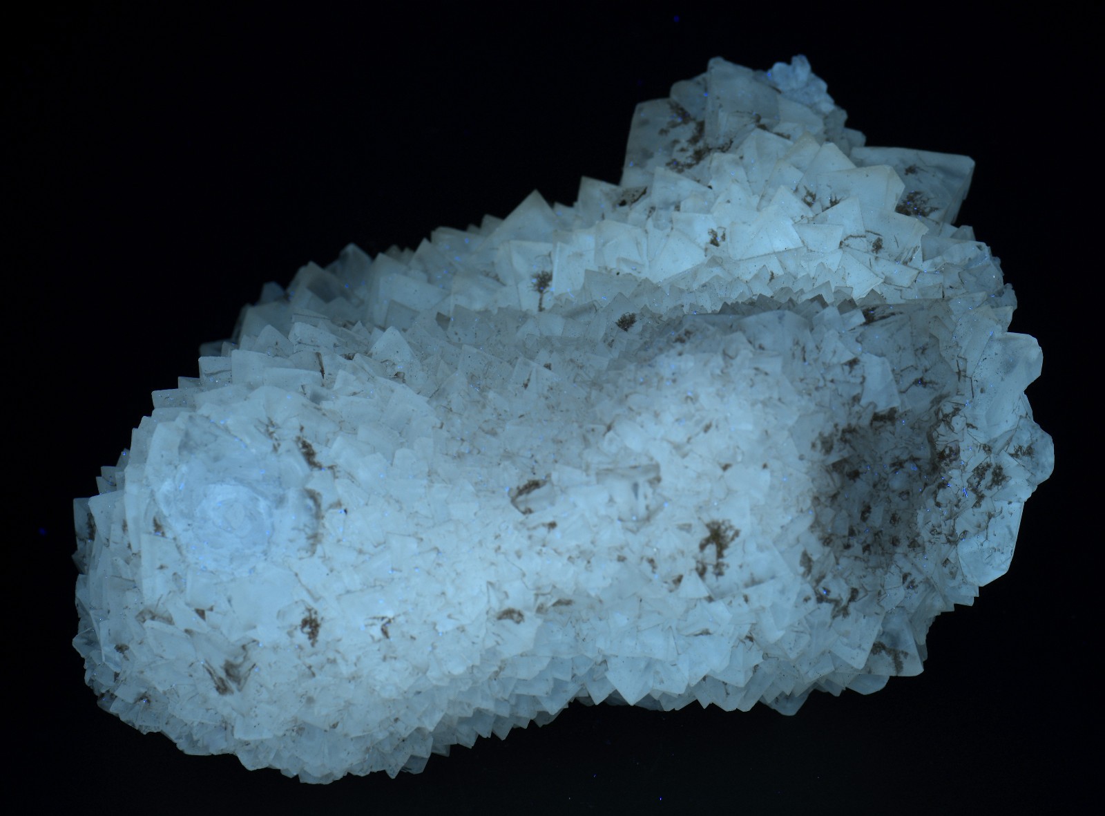 Calcite crystals, large, fluorescent. Central Java, Indonesia. 843 grams.