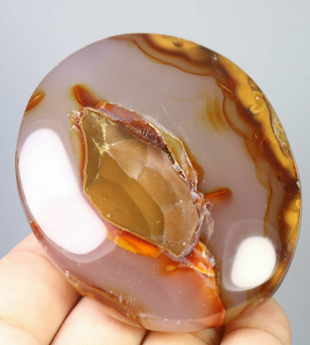 239g Natural Red Carnelian Agate Geode Quartz Crystal Agate Gem Stone Specimen
