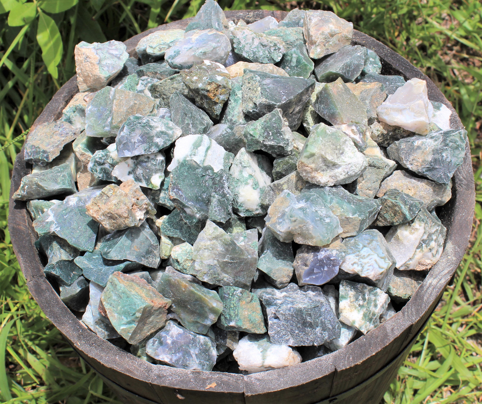 500 Carat Bulk Lot Natural Rough Moss Agate (Raw Rock Crystal Healing 100 Grams)