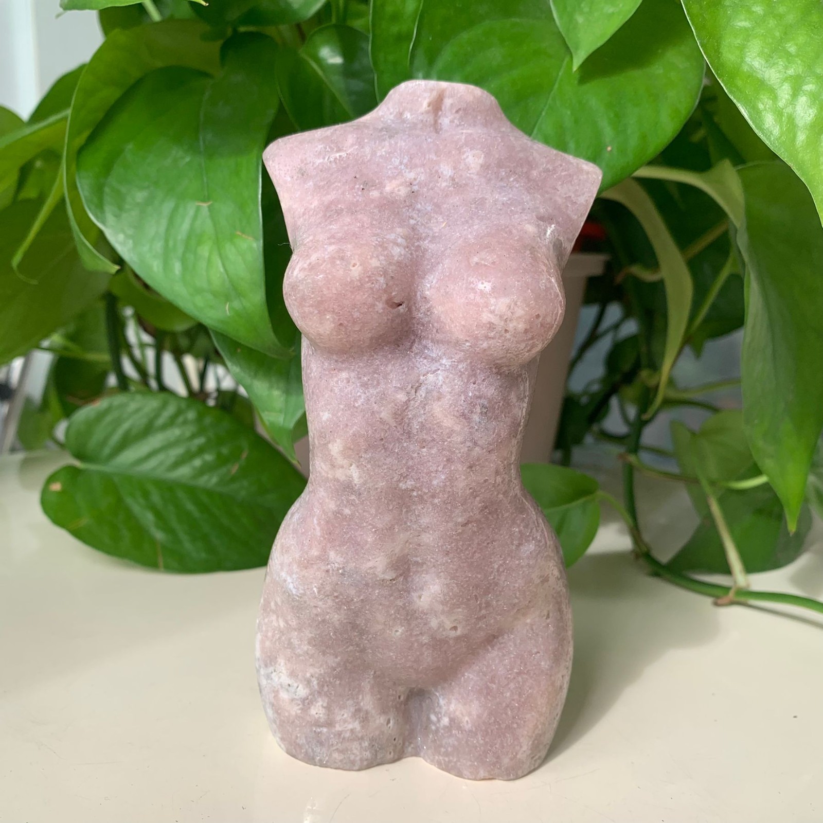 714g Pink Amethyst Goddess Female Body Model Sculpture Decor Mother’s Day Gift