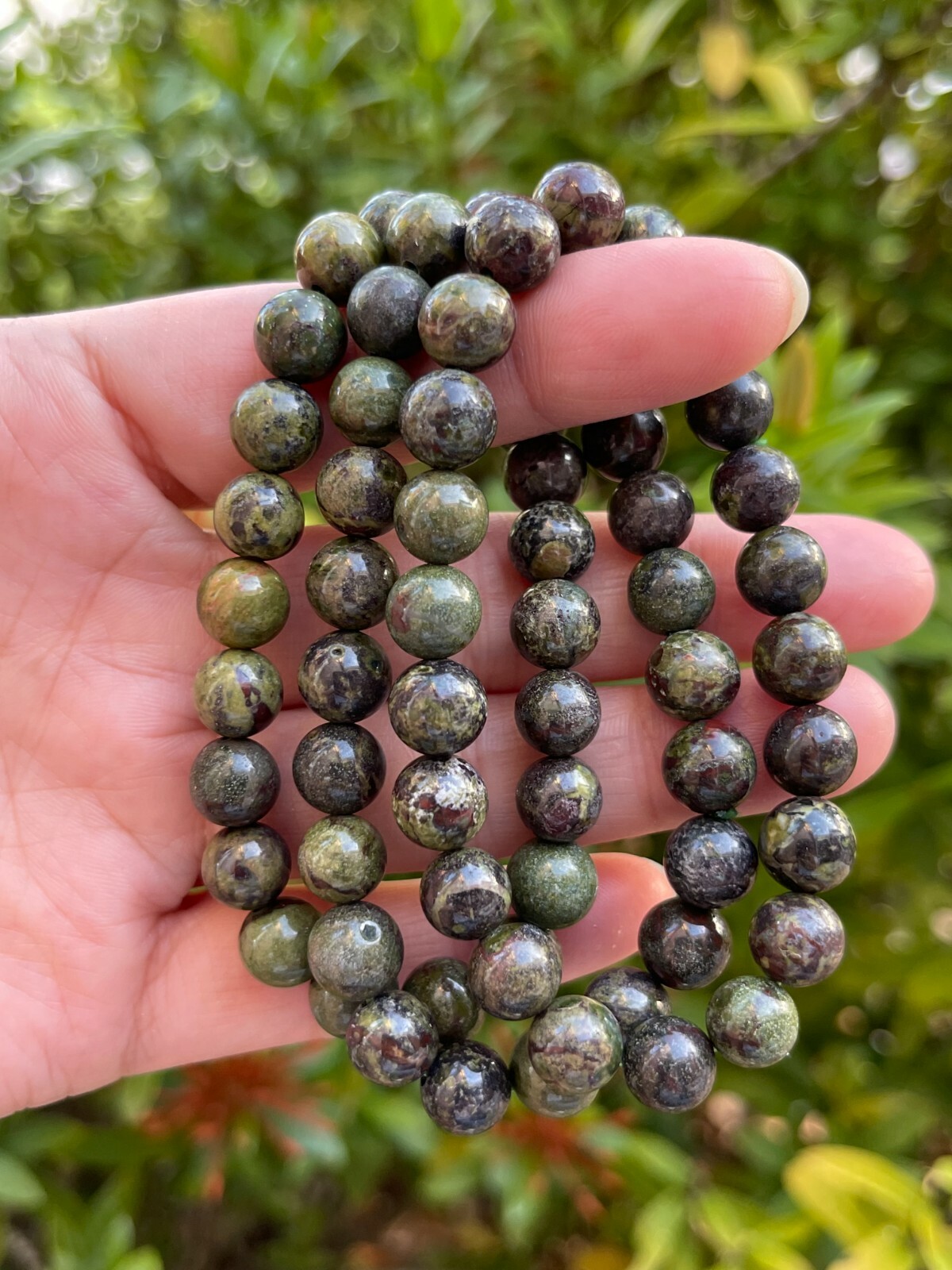 Grade A++ Dragons Blood Jasper Bead Bracelet 8mm, Genuine Gemstone Bracelet