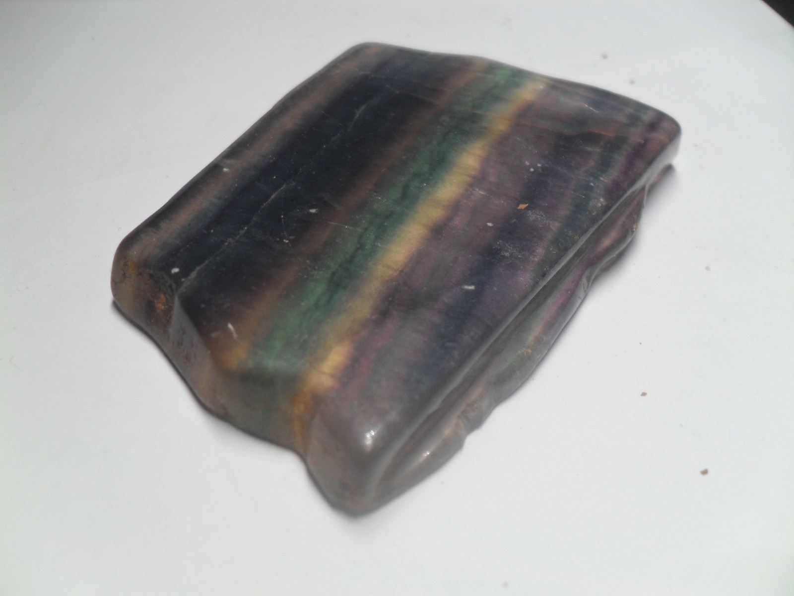 RAINBOW FLOURITE. 7.5cm LONG.