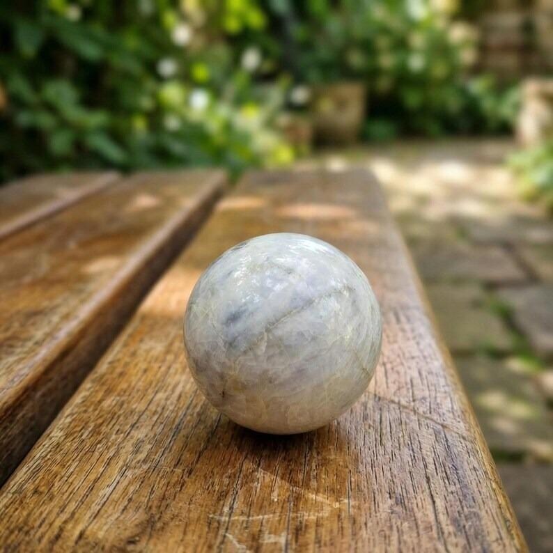 Rainbow Moonstone Sphere Blue Sheen Crystal Ball Reiki Healing Third Eye Chakra