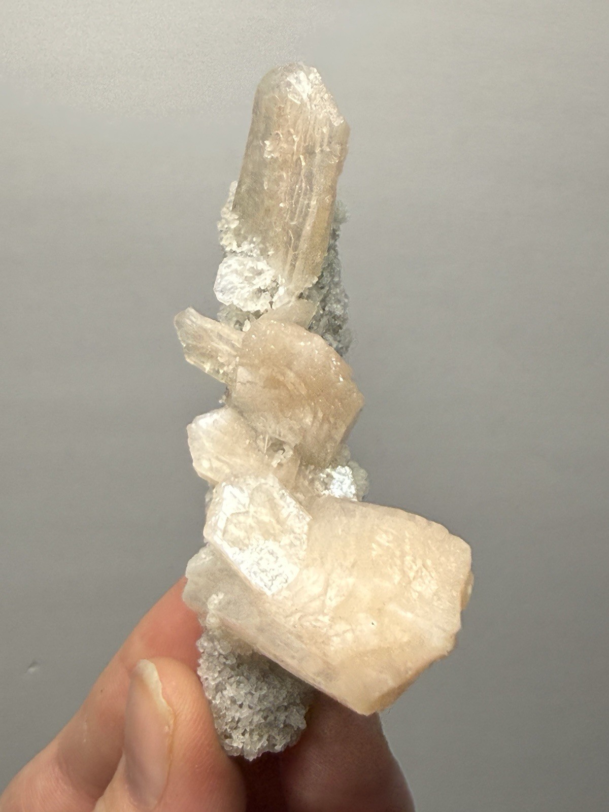 Gemmy Stilbite Crystals on Volcanic Stalactite | Deccan Traps, Maharashtra India