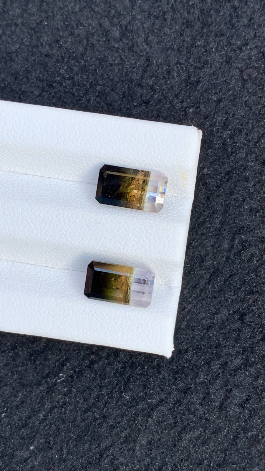 5.50ct natural rare multi colors faceted tourmaline pair from afghanistan10.6mm