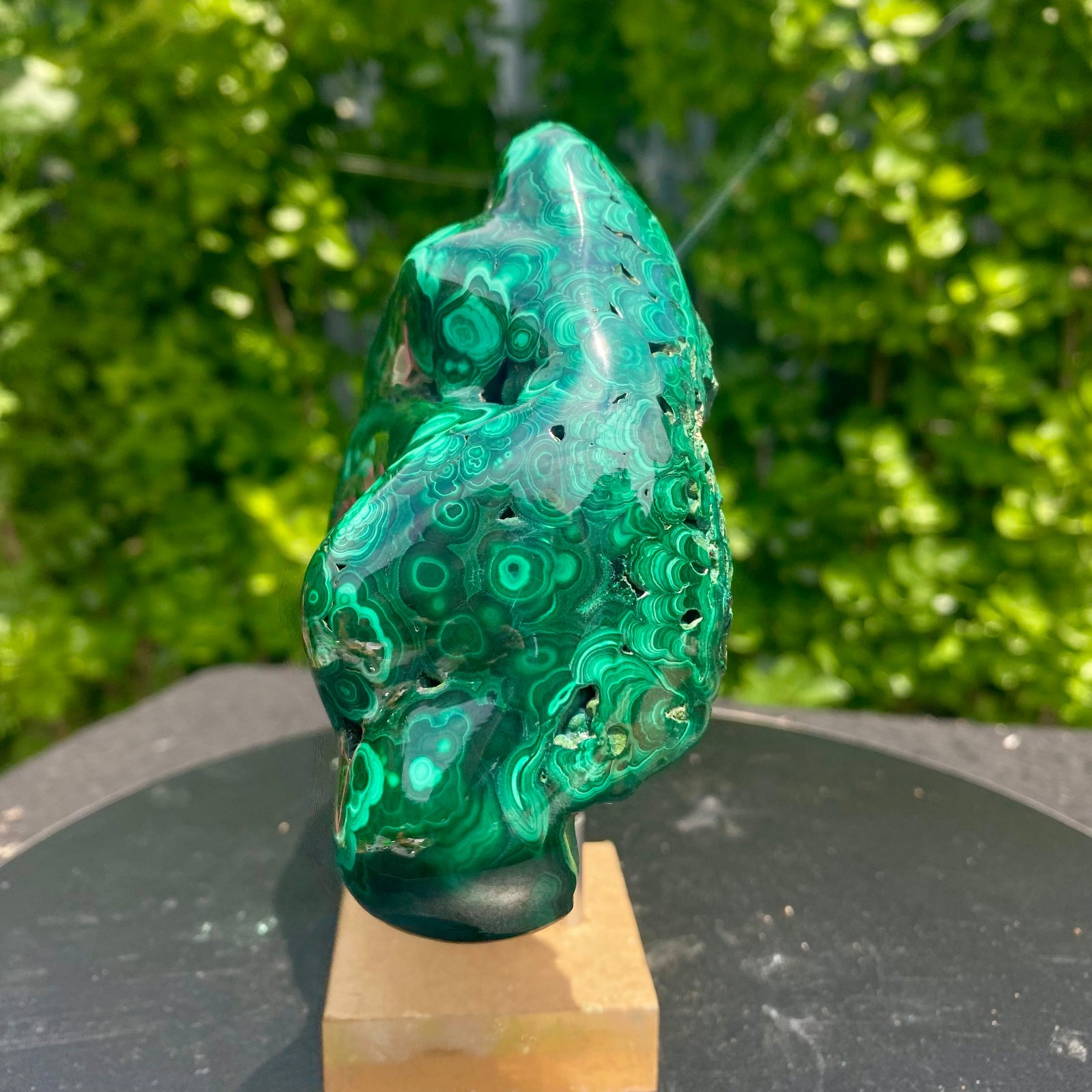 2.09LB Natural glossy Malachite transparent cluster rough mineral sample
