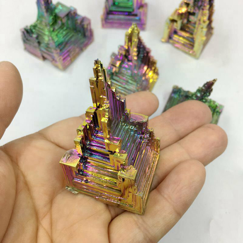 Natural Aura Titanium Bismuth Gemstone Rainbow Quartz Crystal Specimens Healing