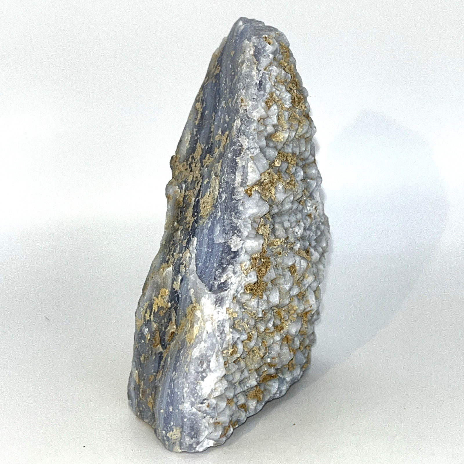 RARE Amazing Raw Druzy Blue Lace Agate Specimen 290g Banded, Crystals Display