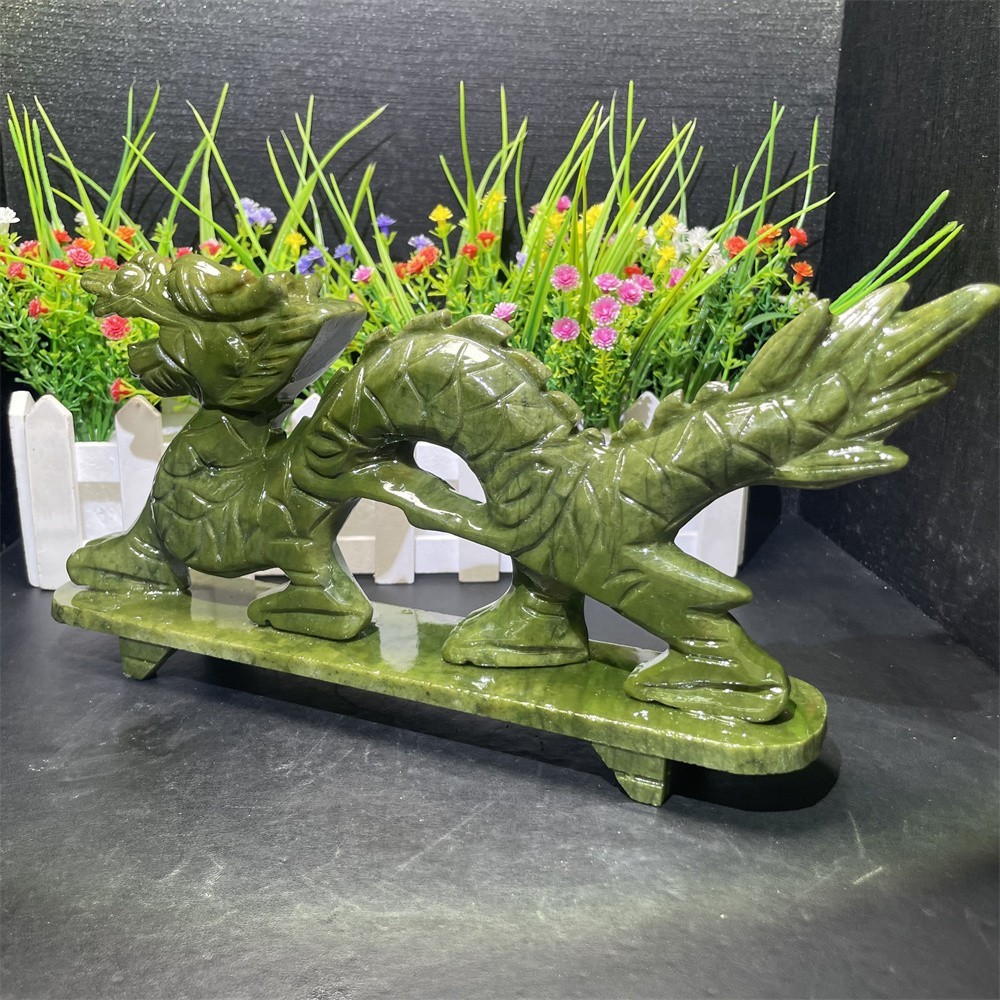2.5LB 1″ Natural Xiuyan Jade Dragon Crystal Carving Reiki Energy Mineral Reiki