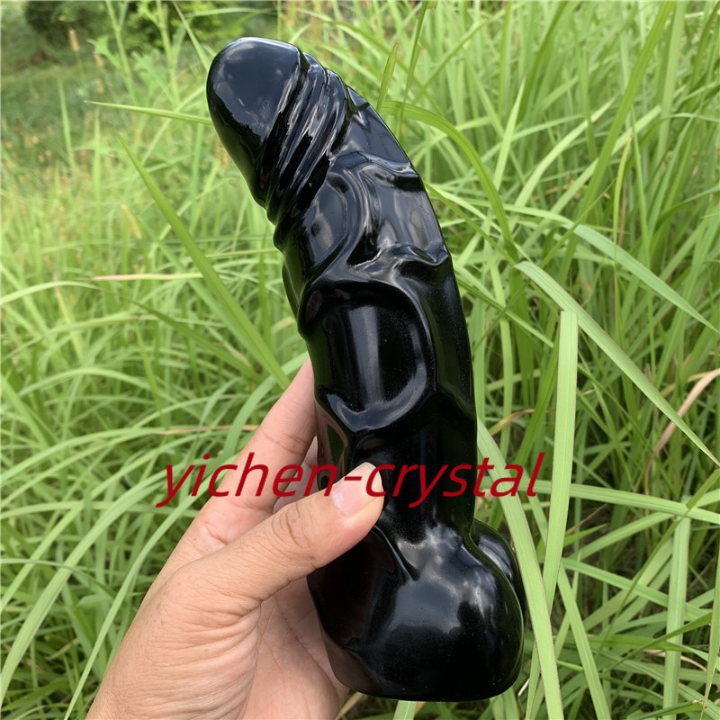 8″+ Large Natural Obsidian Quartz penis skull hand carved crystal reiki gift 1pc