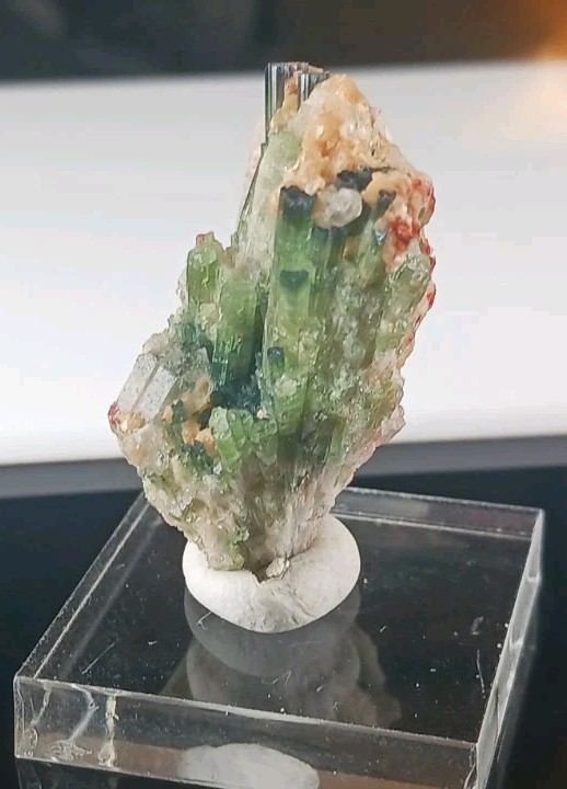 69.3ct Bicolor Tourmaline Crystal Spray, Quartz Crystals & Albite, Cruzeiro Mine