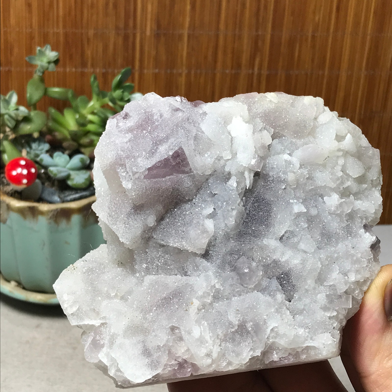 115-85-36mm Natural Light purple calcite fluorite Mineral Specimen 439g A6068