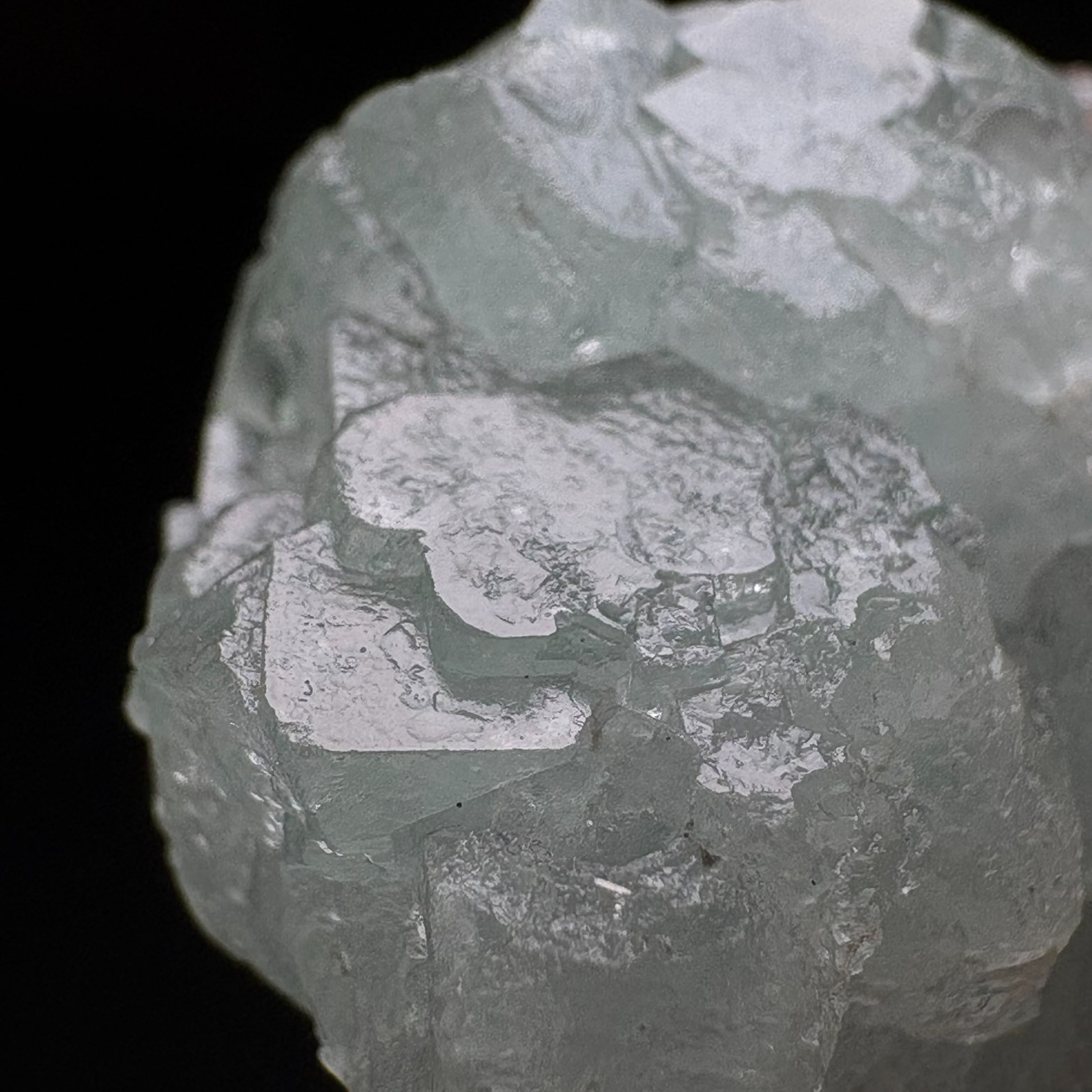 Natural Crystal Blue Cubic Fluorite Etched Marks Specimen Raw Mineral Healing