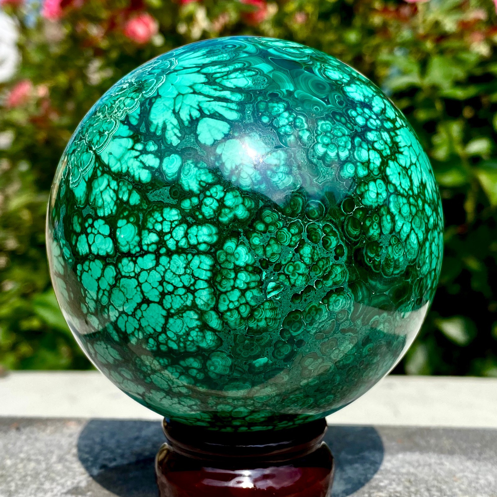 2.4LB Natural malachite ball quartz crystal energy ball reiki healing