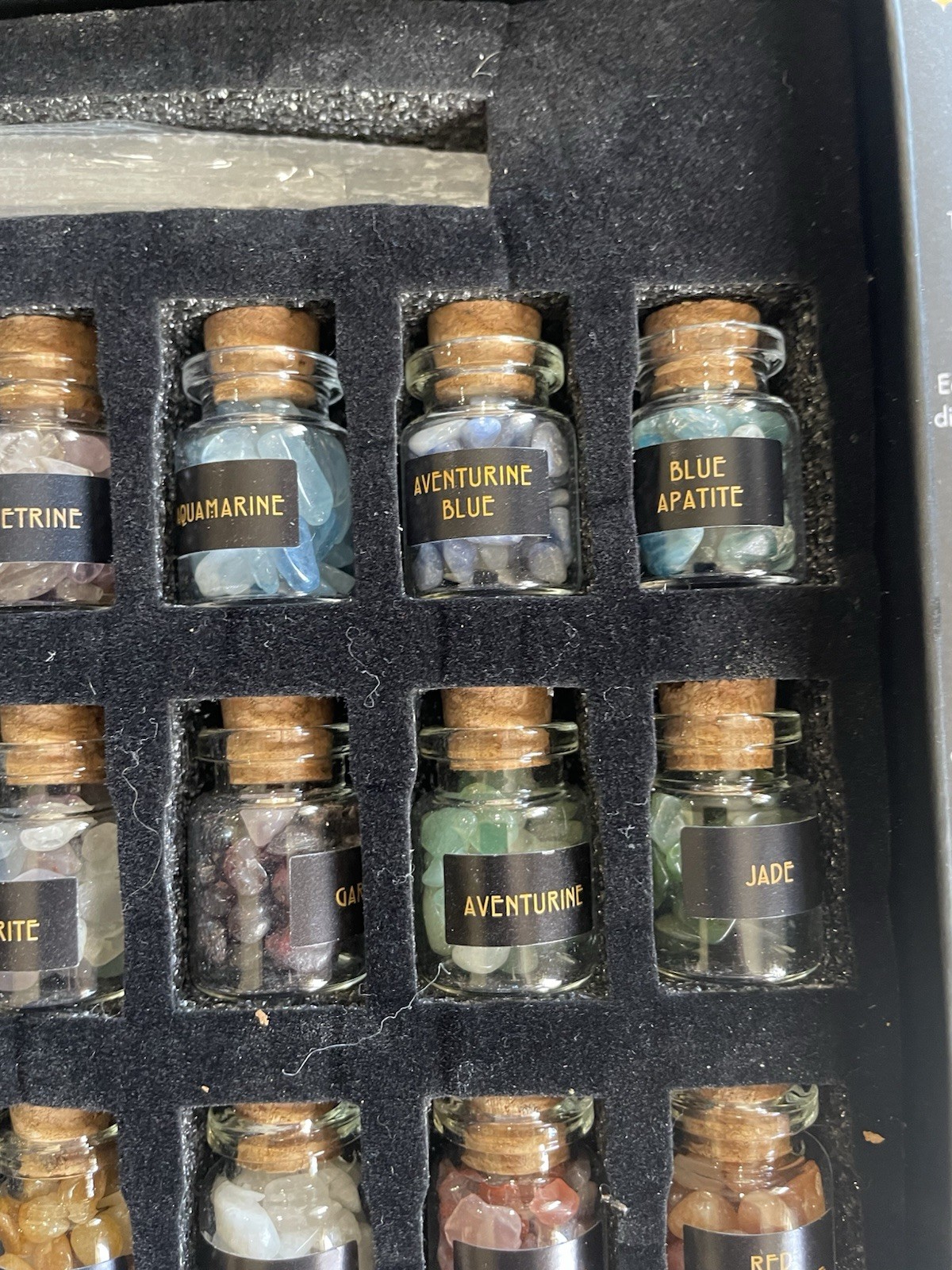 Witchcraft Crystals Set: 30 PCS Gemstones in Jars for Altar & Wiccan Supplies