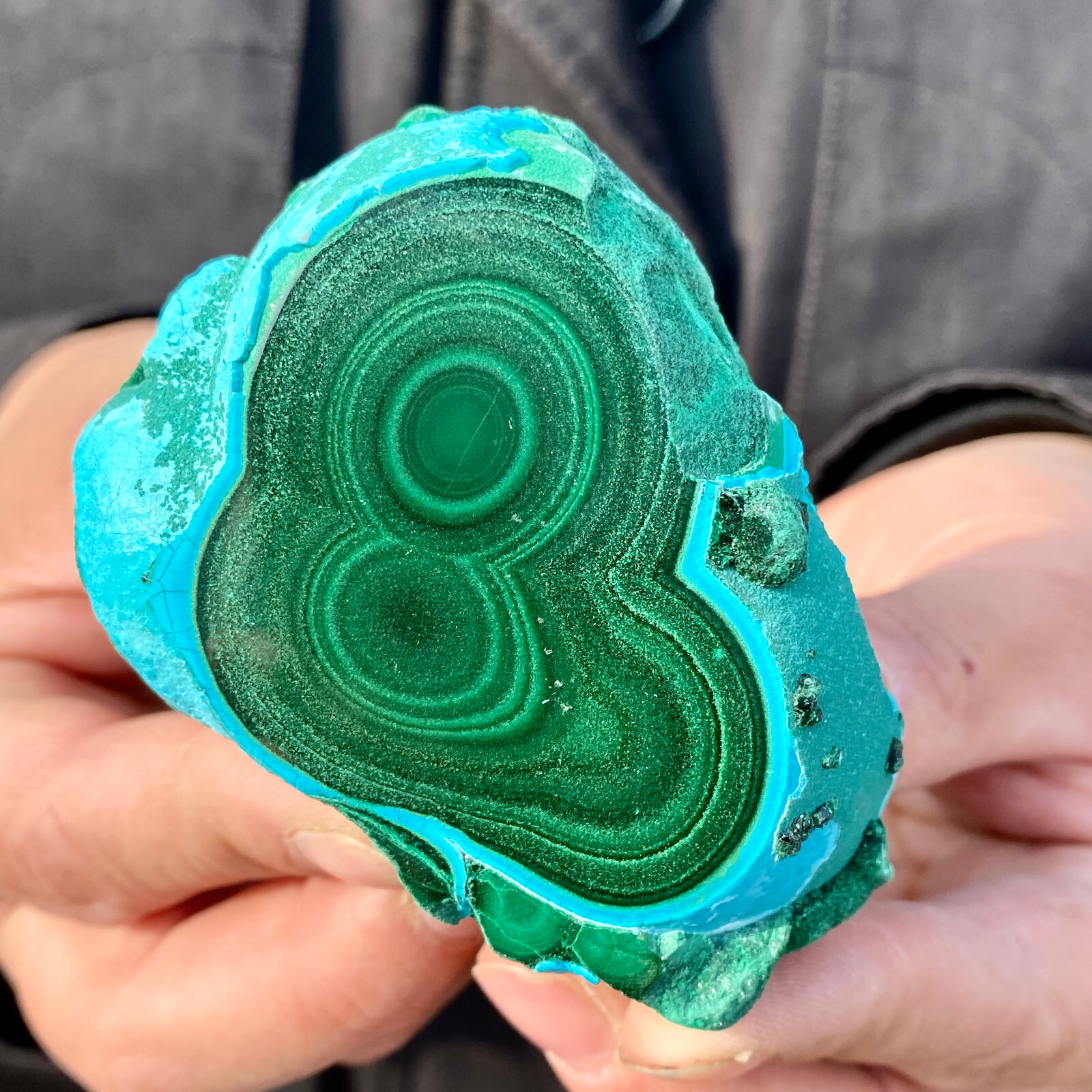 205G Natural Silica Chrysocolla Malachite Quartz Crystal Flake Mineral Specime