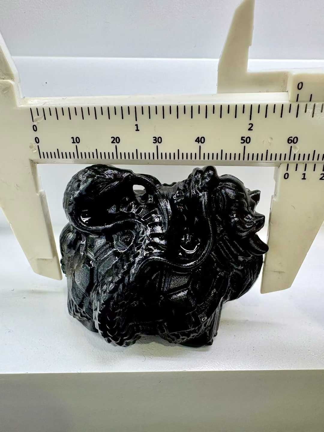1pc Natural Obsidian crystal quartz Carved dragon turtle tortoise Reiki Decor
