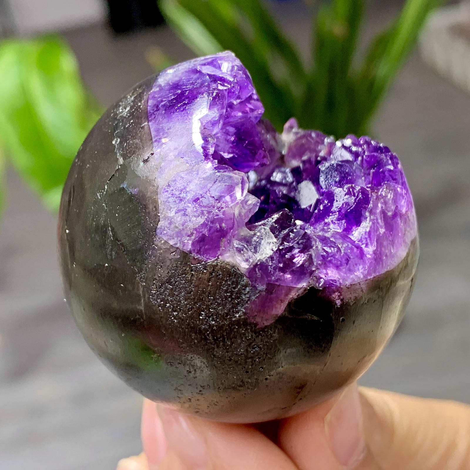 146GNatural Amethyst Agate Opening Smile Quartz Cluster Crystal Specimen Healing