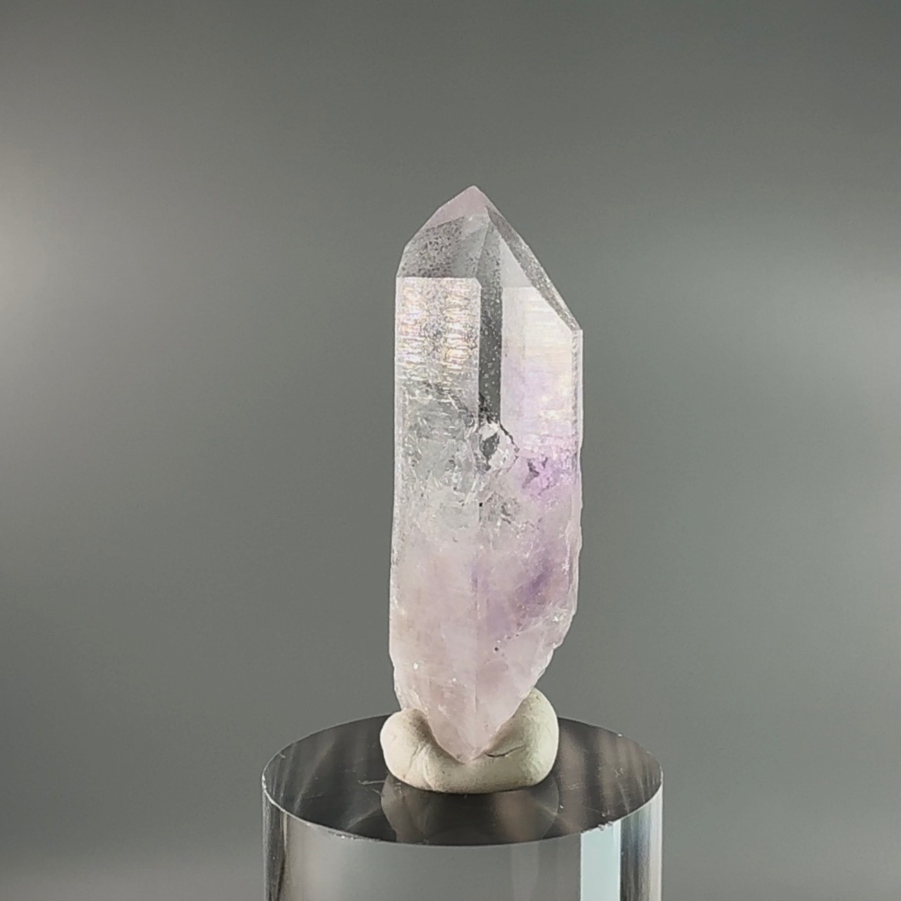 Large Moving Bubble! RARE Lilac Pink Brandberg Amethyst Enhydro w White Chlorite