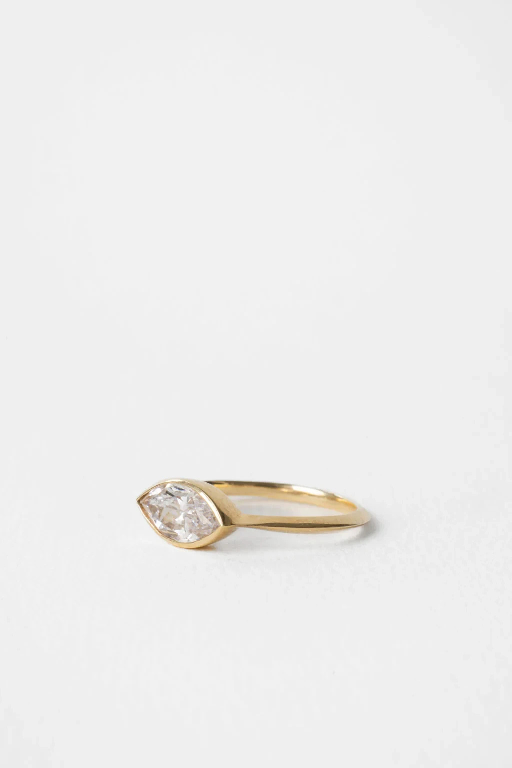 1.25 CT Marquise Moissanite Bezel Ring 925 Sterling Silver Engagement Ring