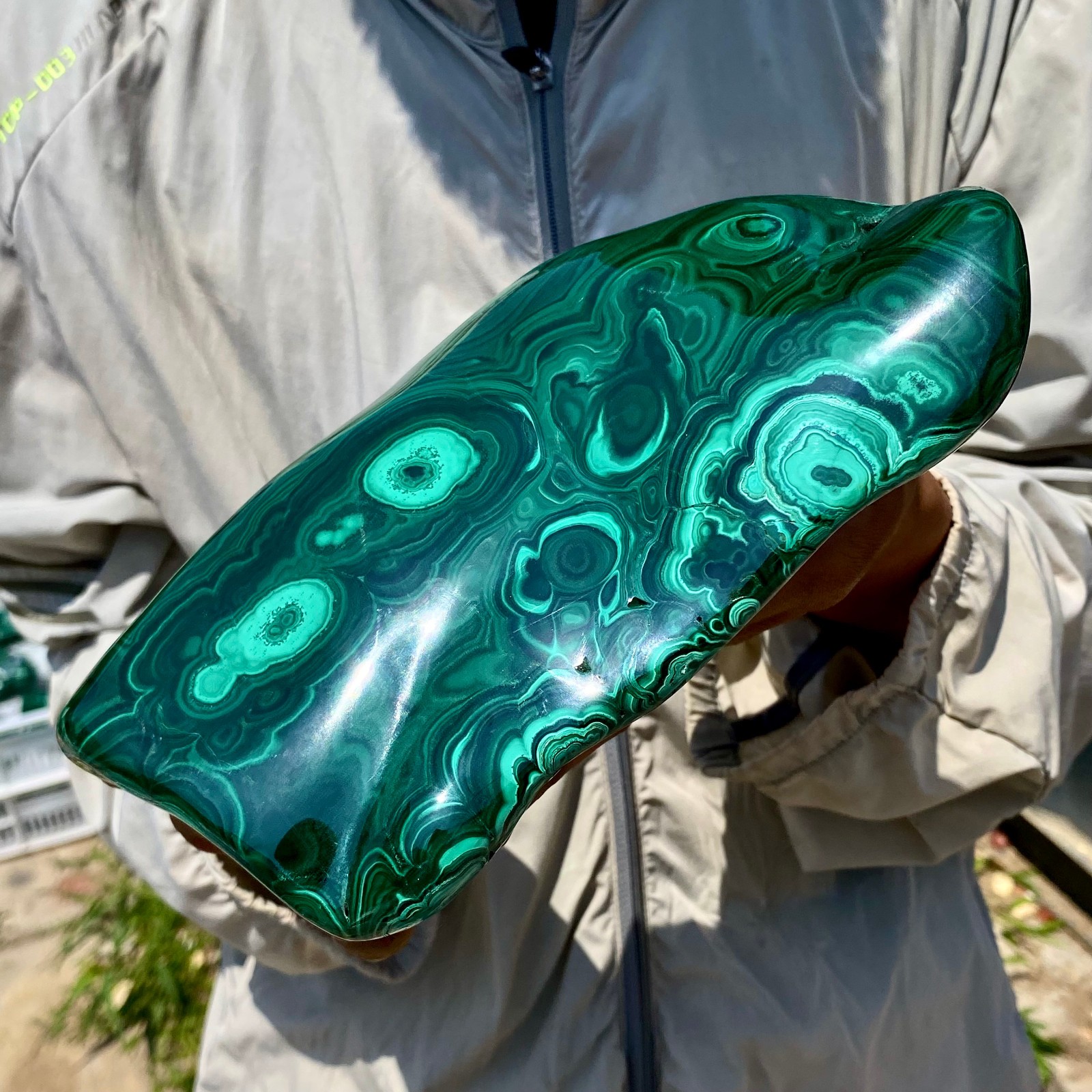 3.94LB Natural glossy Malachite transparent cluster rough mineral sample