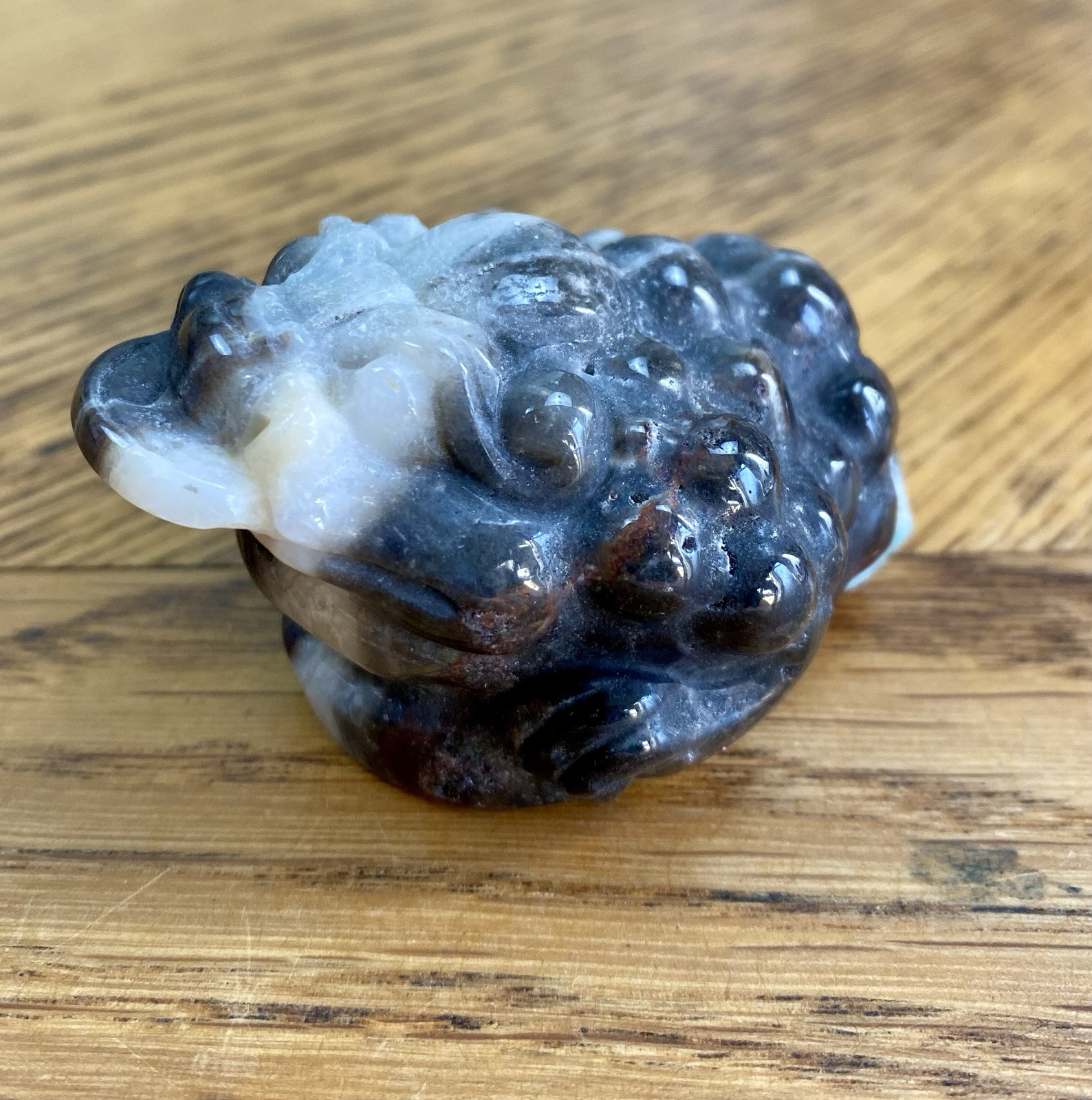 Crystal Caribbean Calcite 3 Leg Money Toad Frog Coin Shui Prosperity 112g (6)