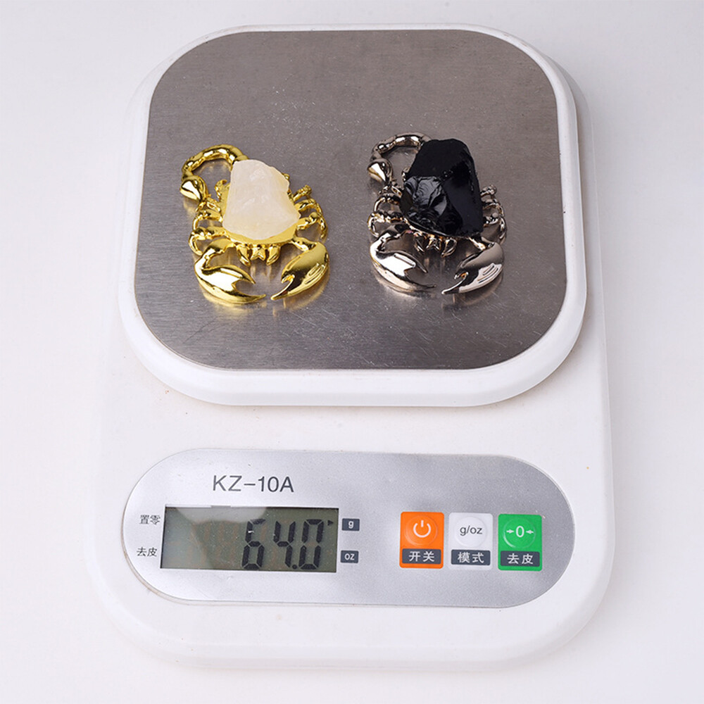 Natural Raw Rough Crystal Quartz Stone Alloy Scorpion Ornaments DIY Skull Crafts