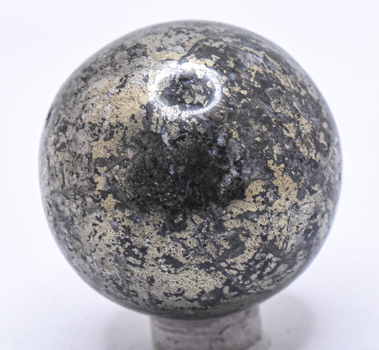 41mm 155g Chalcopyrite w/ Inclusions Sphere Polished Sparkling Mineral Ball Peru