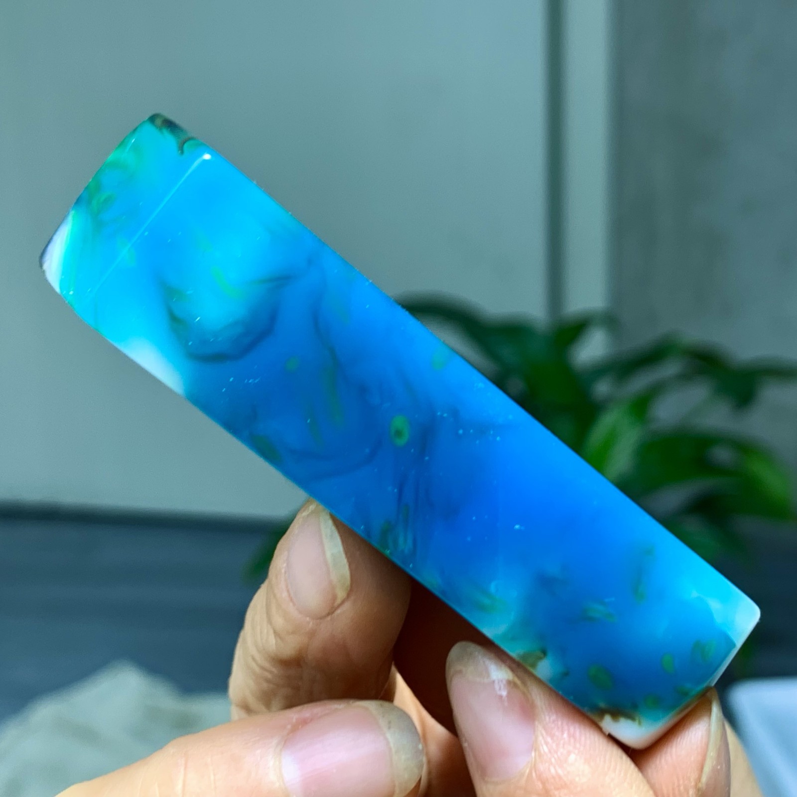 80G Natural NanHong Agate block multicolored Pattern Cabochon mineral Crystal