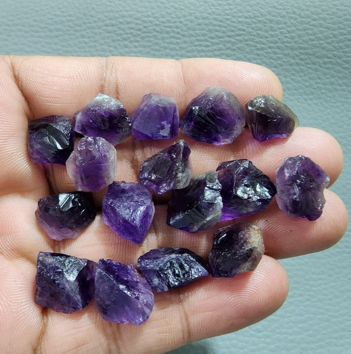 16 Pcs Ultimate Purple Amethyst Rough Gemstone Raw Size 12-15 MM Crystal Rough