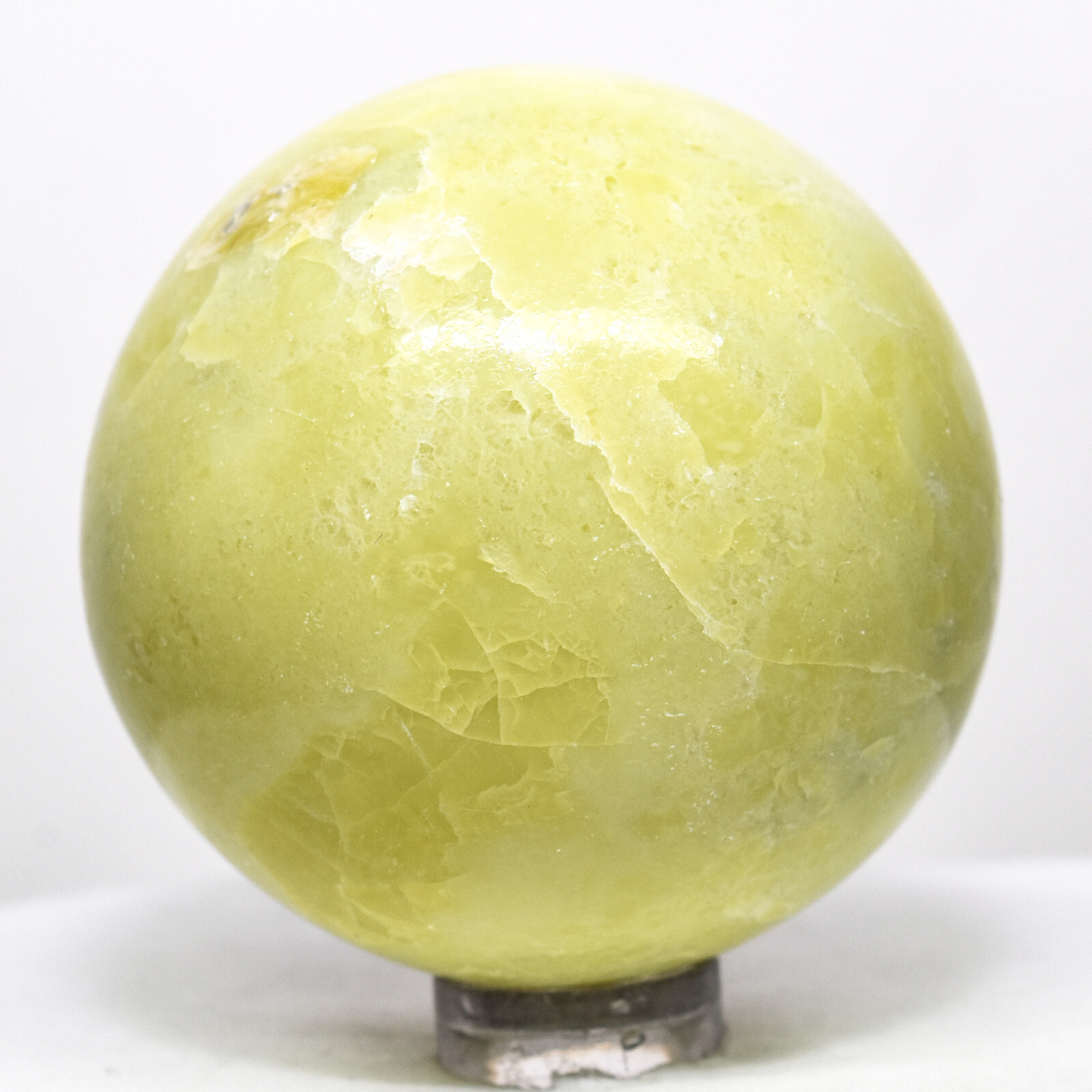49mm Yellow Serpentine Sphere Natural Crystal Polished Healerite Mineral – India